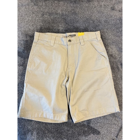 Carhartt Rugged Flex Relaxed Fit Canvas Work Shorts BS2514-M Size 32 Beige - Picture 2 of 4